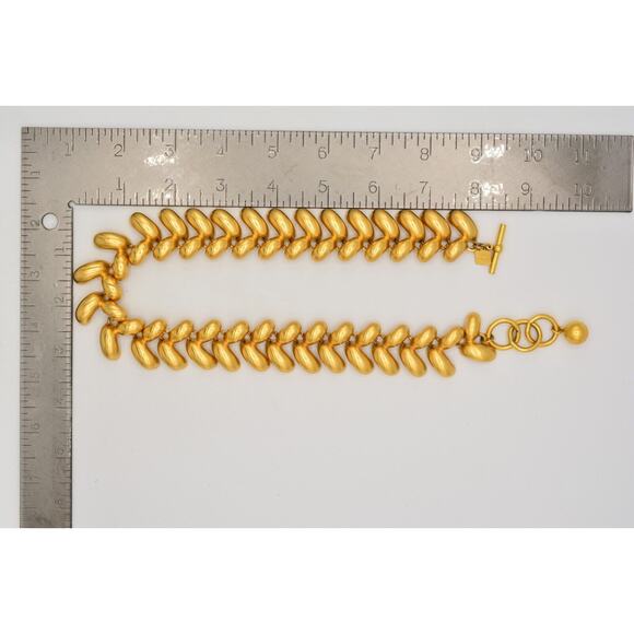 Anne Klein Vintage Chunky Collar Necklace Heavy Brushed Gold Satin Signed BinY - Picture 12 of 12